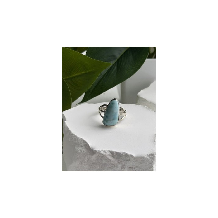 925 Sterling Silver Larimar Ring Size 8.5