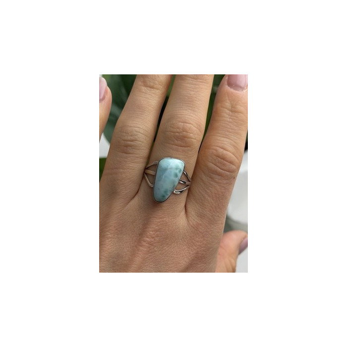 925 Sterling Silver Larimar Ring Size 8.5