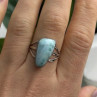 925 Sterling Silver Larimar Ring Size 8.5