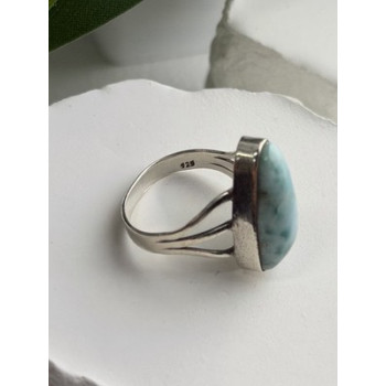 925 Sterling Silver Larimar Ring Size 8.5