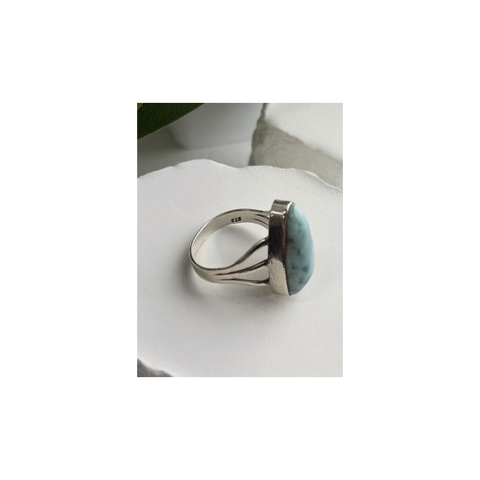 925 Sterling Silver Larimar Ring Size 8.5