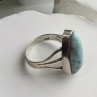 925 Sterling Silver Larimar Ring Size 8.5