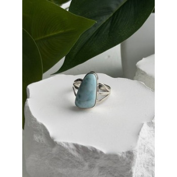 925 Sterling Silver Larimar Ring Size 8.5