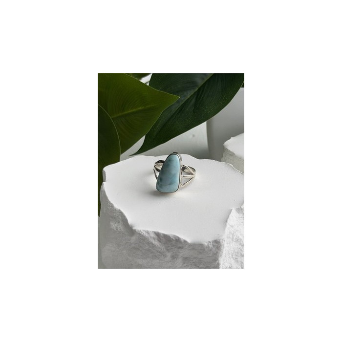 925 Sterling Silver Larimar Ring Size 8.5