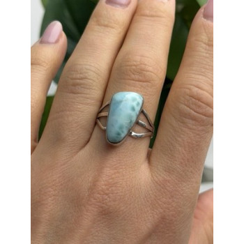 925 Sterling Silver Larimar Ring Size 8.5