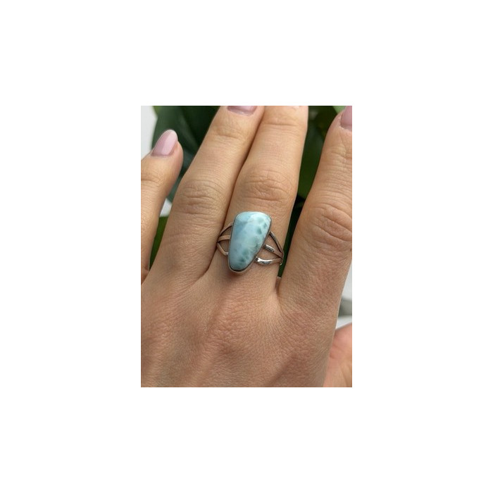 925 Sterling Silver Larimar Ring Size 8.5