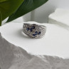 925 Sterling Silver Sapphire & Beryl Ring Size 10