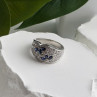 925 Sterling Silver Sapphire & Beryl Ring Size 10