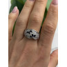 925 Sterling Silver Sapphire & Beryl Ring Size 10