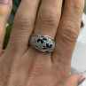 925 Sterling Silver Sapphire & Beryl Ring Size 10