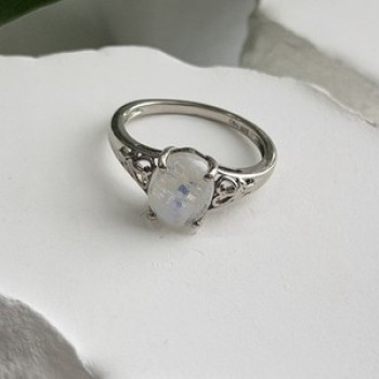 Djoy 925 Sterling Silver Moonstone Ring Size 9