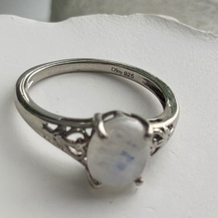 Djoy 925 Sterling Silver Moonstone Ring Size 9