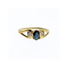 10K YELLOW GOLD BLUE SPINEL & DIAMONDS RING SIZE 8