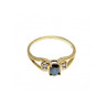 10K YELLOW GOLD BLUE SPINEL & DIAMONDS RING SIZE 8