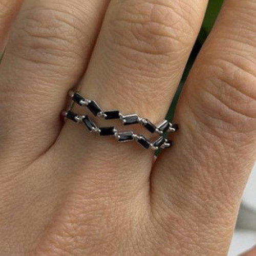 Bomb Party 925 Sterling Silver Tourmaline Ring Size 10