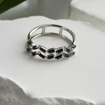 Bomb Party 925 Sterling Silver Tourmaline Ring Size 10