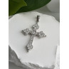 925 Sterling Silver Cz Cross Length 1.9 in