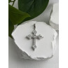 925 Sterling Silver Cz Cross Length 1.9 in
