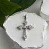 925 Sterling Silver Cz Cross Length 1.9 in