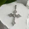 925 Sterling Silver Cz Cross Length 1.9 in