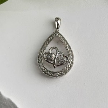 925 Sterling Silver Diamond 0.09 ctw Heart Pendant