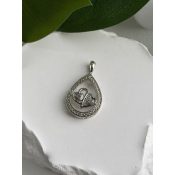 925 Sterling Silver Diamond 0.09 ctw Heart Pendant