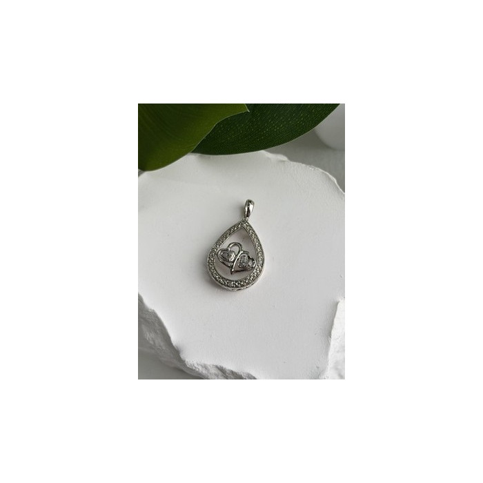 925 Sterling Silver Diamond 0.09 ctw Heart Pendant