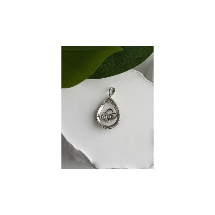 925 Sterling Silver Diamond 0.09 ctw Heart Pendant