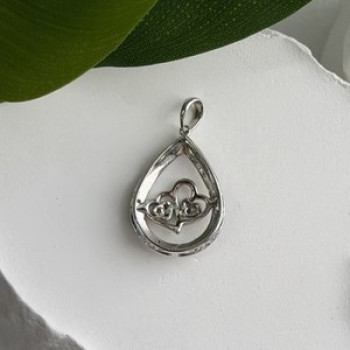 925 Sterling Silver Diamond 0.09 ctw Heart Pendant