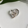 JWBR 10K Yellow Gold & 925 Sterling Silver Diamond Heart Pendant