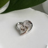 JWBR 10K Yellow Gold & 925 Sterling Silver Diamond Heart Pendant