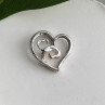 JWBR 10K Yellow Gold & 925 Sterling Silver Diamond Heart Pendant