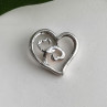 JWBR 10K Yellow Gold & 925 Sterling Silver Diamond Heart Pendant