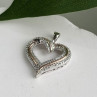 925 Sterling Silver & Gold Plated Diamond Heart Pendant