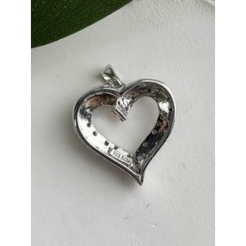925 Sterling Silver & Gold Plated Diamond Heart Pendant