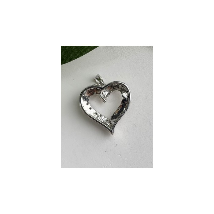 925 Sterling Silver & Gold Plated Diamond Heart Pendant