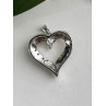 925 Sterling Silver & Gold Plated Diamond Heart Pendant