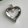 925 Sterling Silver & Gold Plated Diamond Heart Pendant