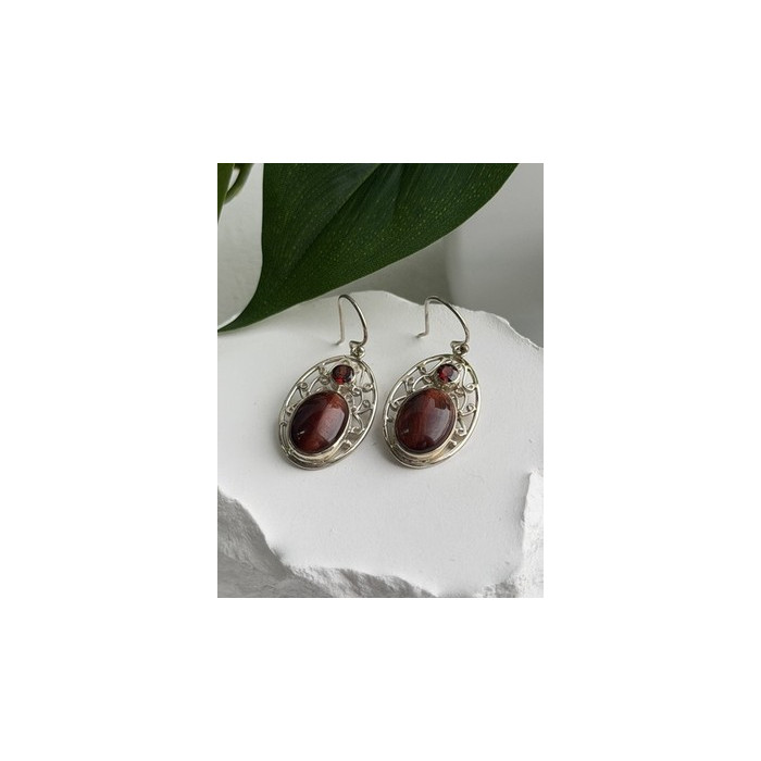 Navajo 925 Sterling Silver Turquoise & Coral Dangle Earrings