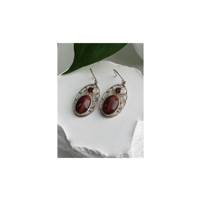 Navajo 925 Sterling Silver Turquoise & Coral Dangle Earrings