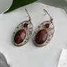 925 Sterling Silver Amber & Garnet Earrings