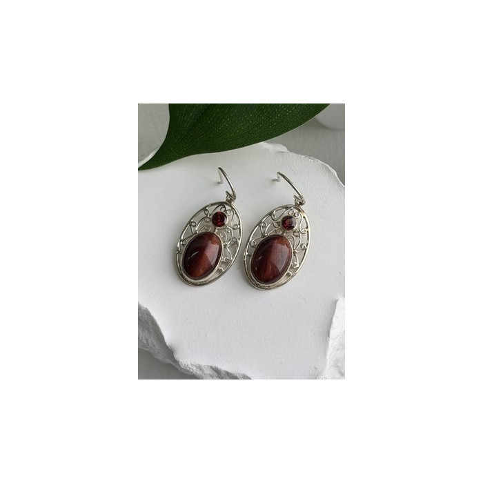 Navajo 925 Sterling Silver Turquoise & Coral Dangle Earrings