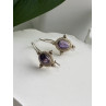Vintage 925 Sterling Silver Amethyst Earrings