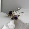 Vintage 925 Sterling Silver Amethyst Earrings