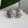 Lovely 925 Sterling Silver Pink Spinel Earrings