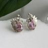 Lovely 925 Sterling Silver Pink Spinel Earrings