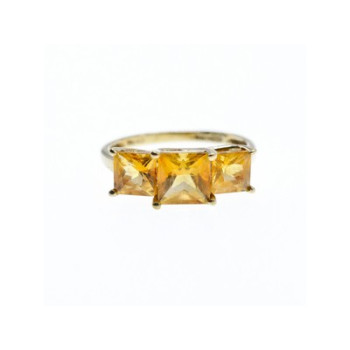 10K YELLOW GOLD HELIODOR RING SIZE 7.25