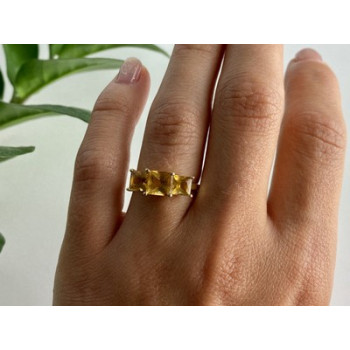 10K YELLOW GOLD HELIODOR RING SIZE 7.25