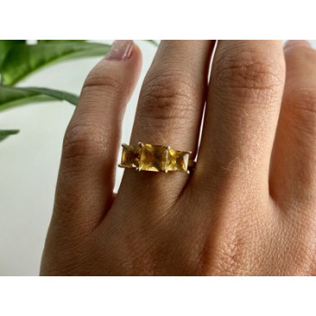 10K YELLOW GOLD HELIODOR RING SIZE 7.25