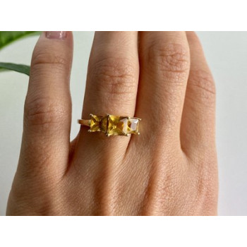10K YELLOW GOLD HELIODOR RING SIZE 7.25